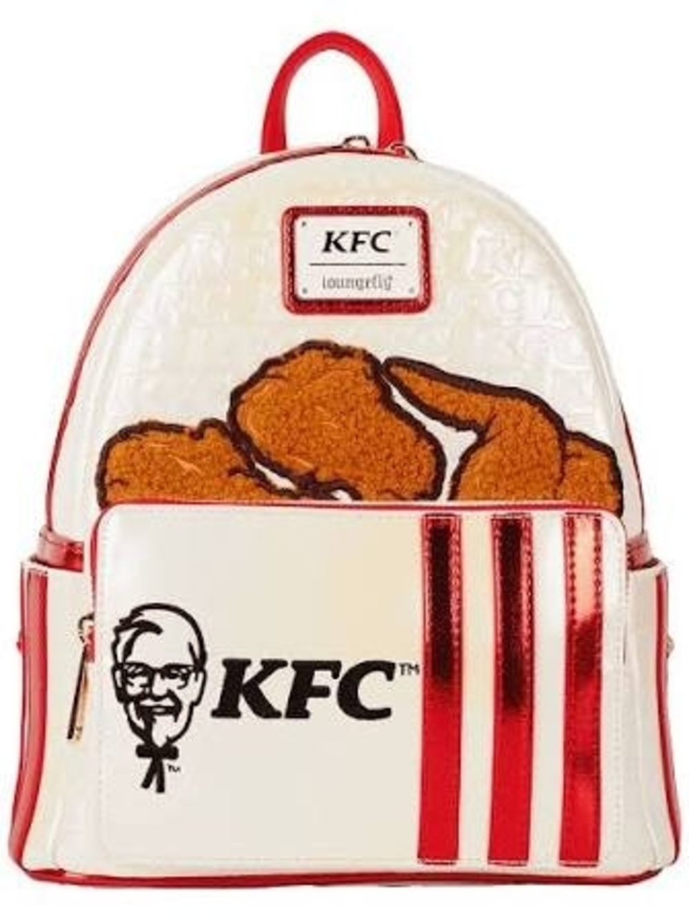 Loungefly KFC Cream, Red & Brown Fried Chicken Mini Backpack